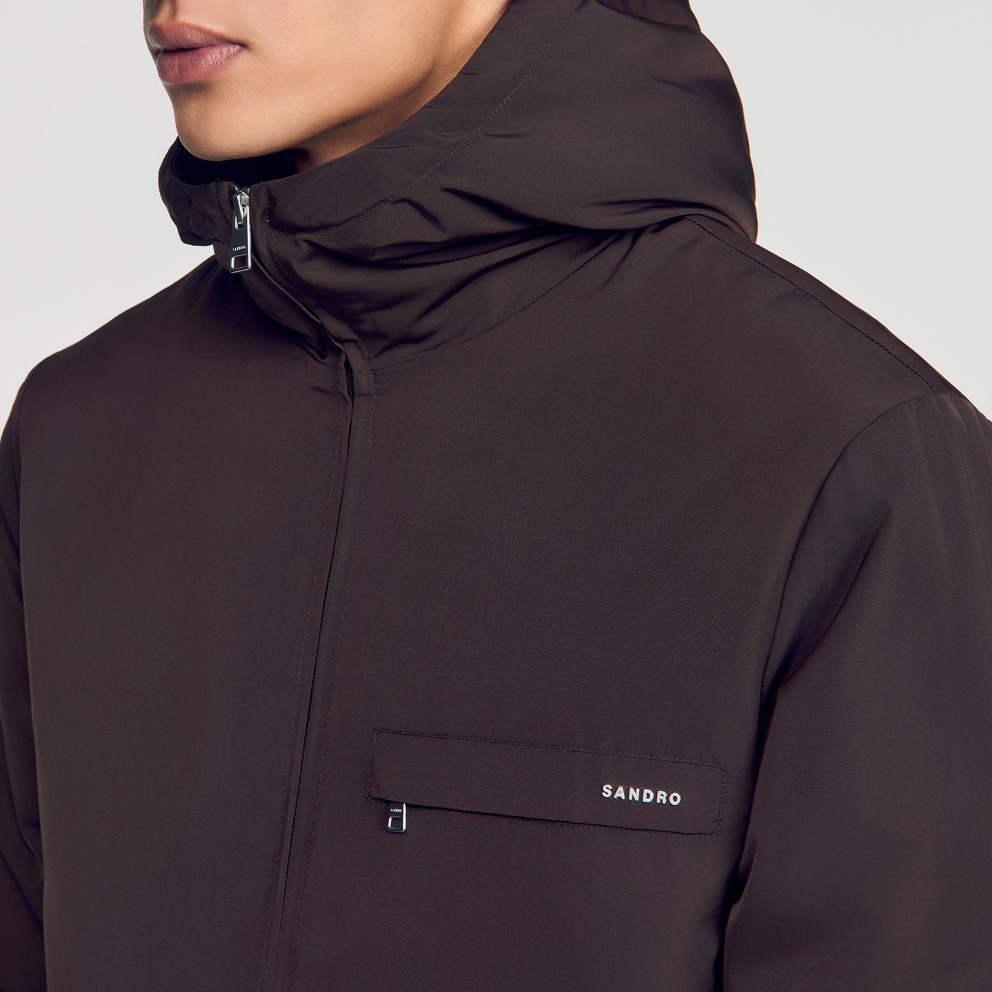 Orion Hooded zip-up jacket Taupe / Kaki