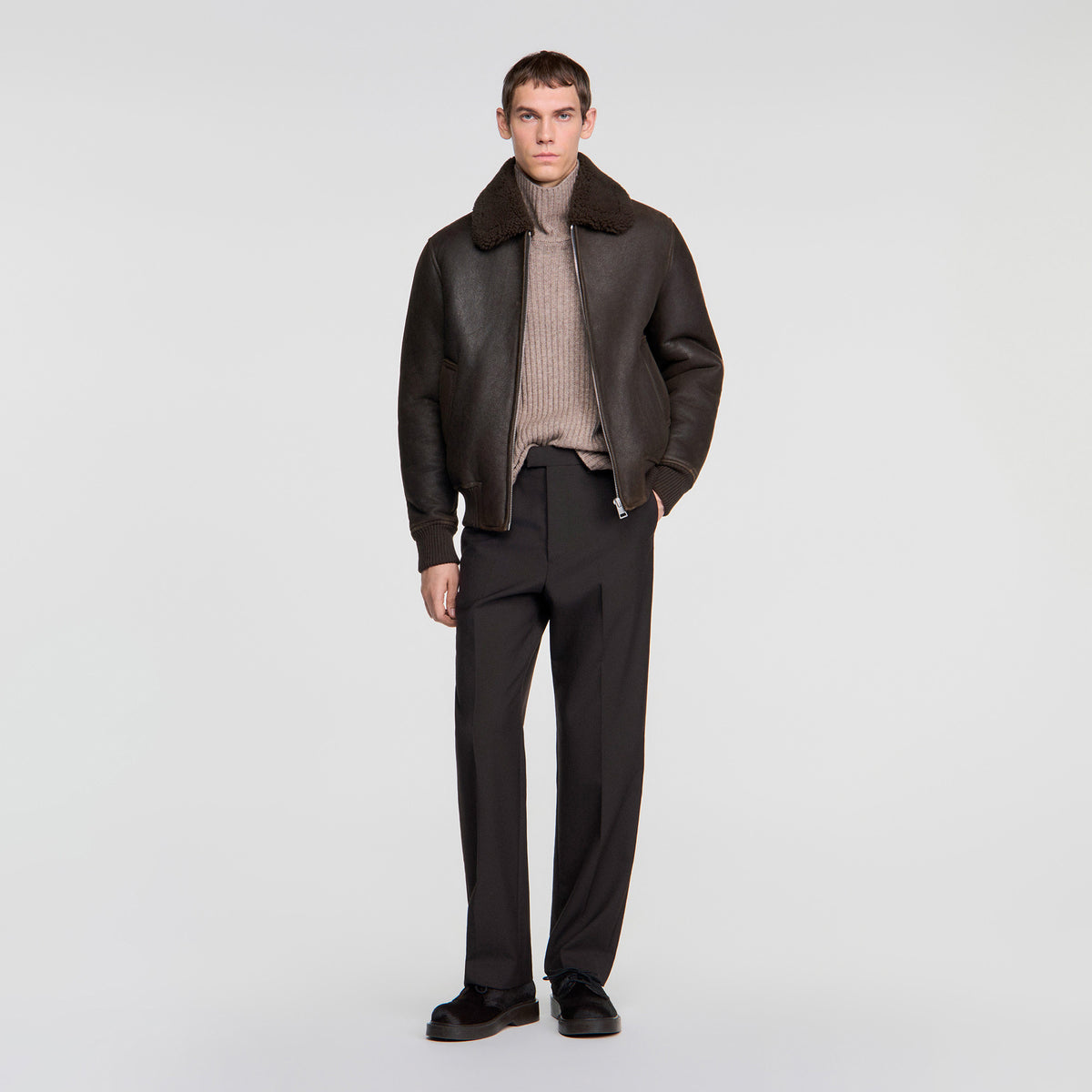 Shearling Bombardier Kaki Shearling jacket Olive Green