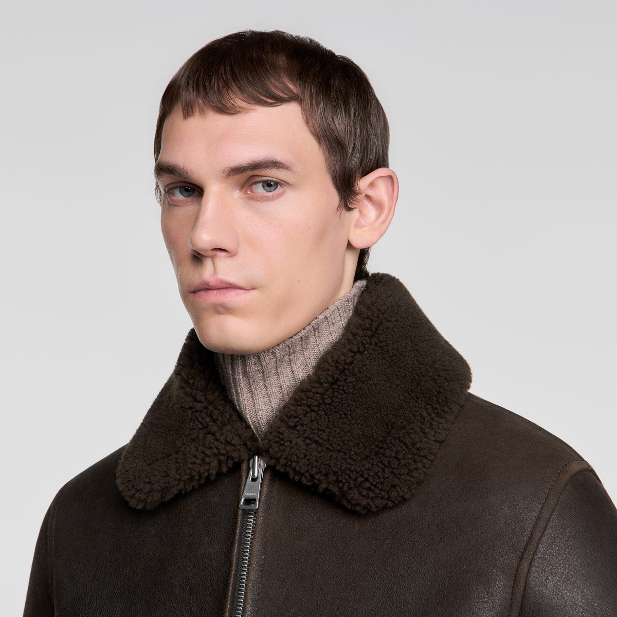 Shearling Bombardier Kaki Shearling jacket Olive Green