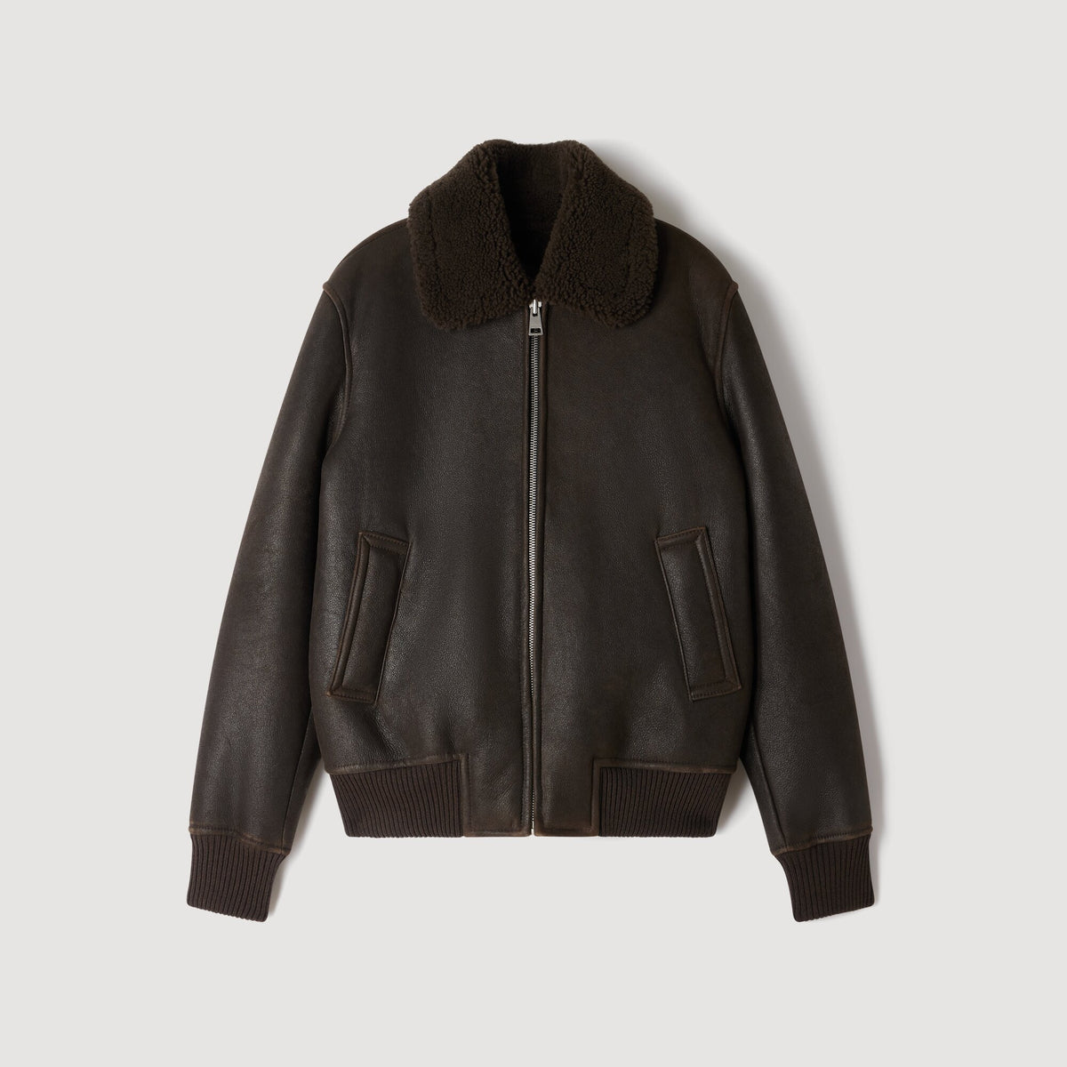 Shearling Bombardier Kaki Shearling jacket Olive Green