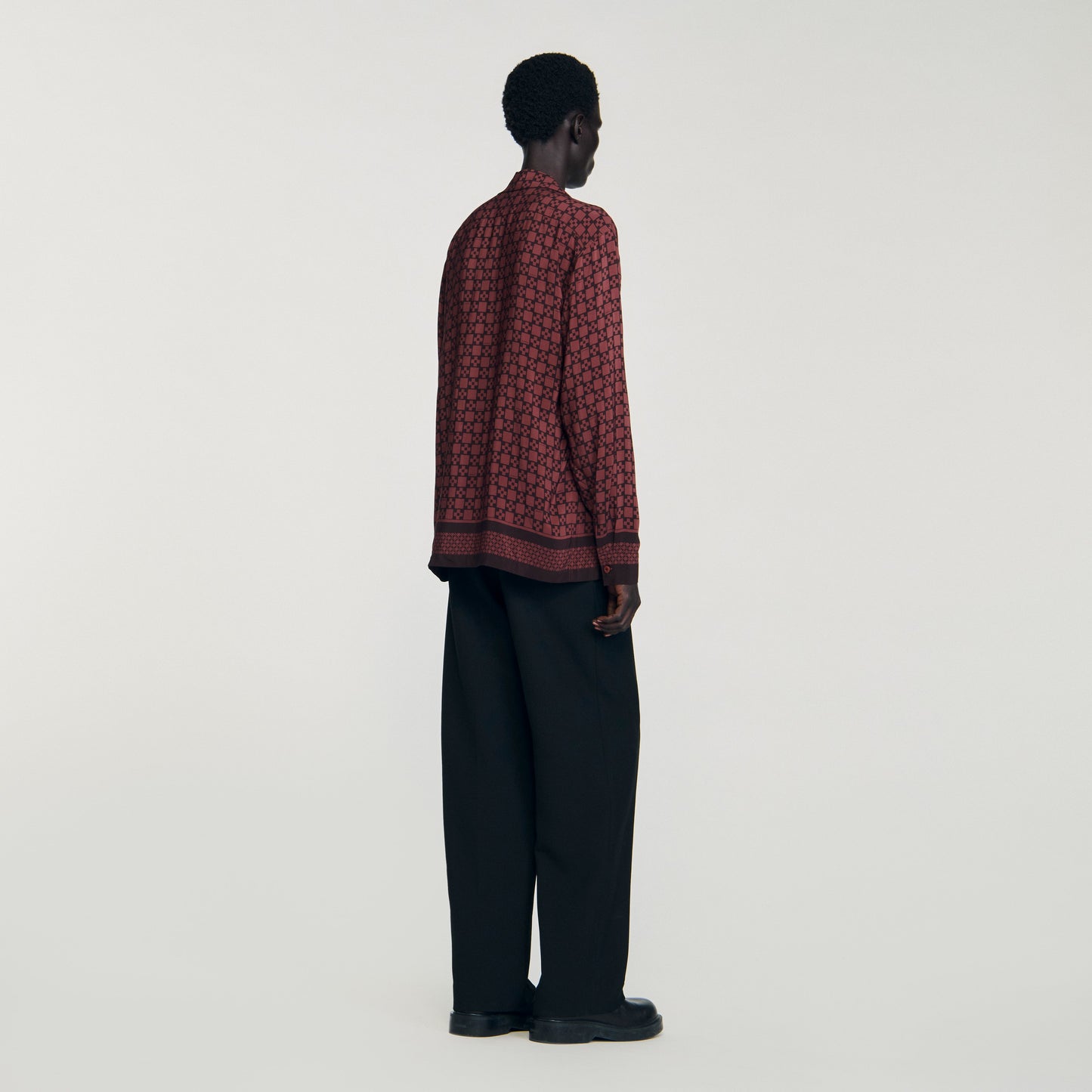 Square Cross Ml Printed Loose-Fit Shirt Cognac