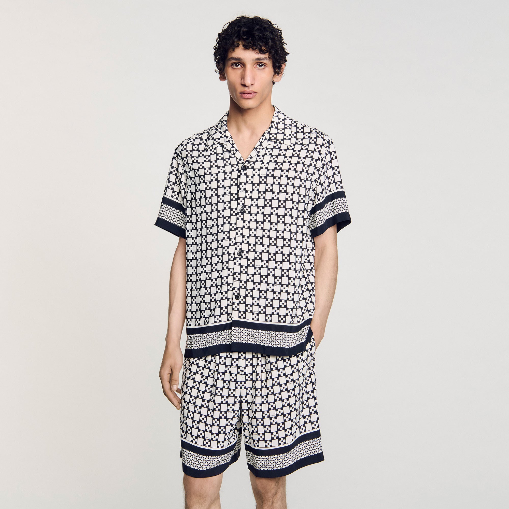 Cross Mc Square Cross Motif Flowing Blouse Black Black