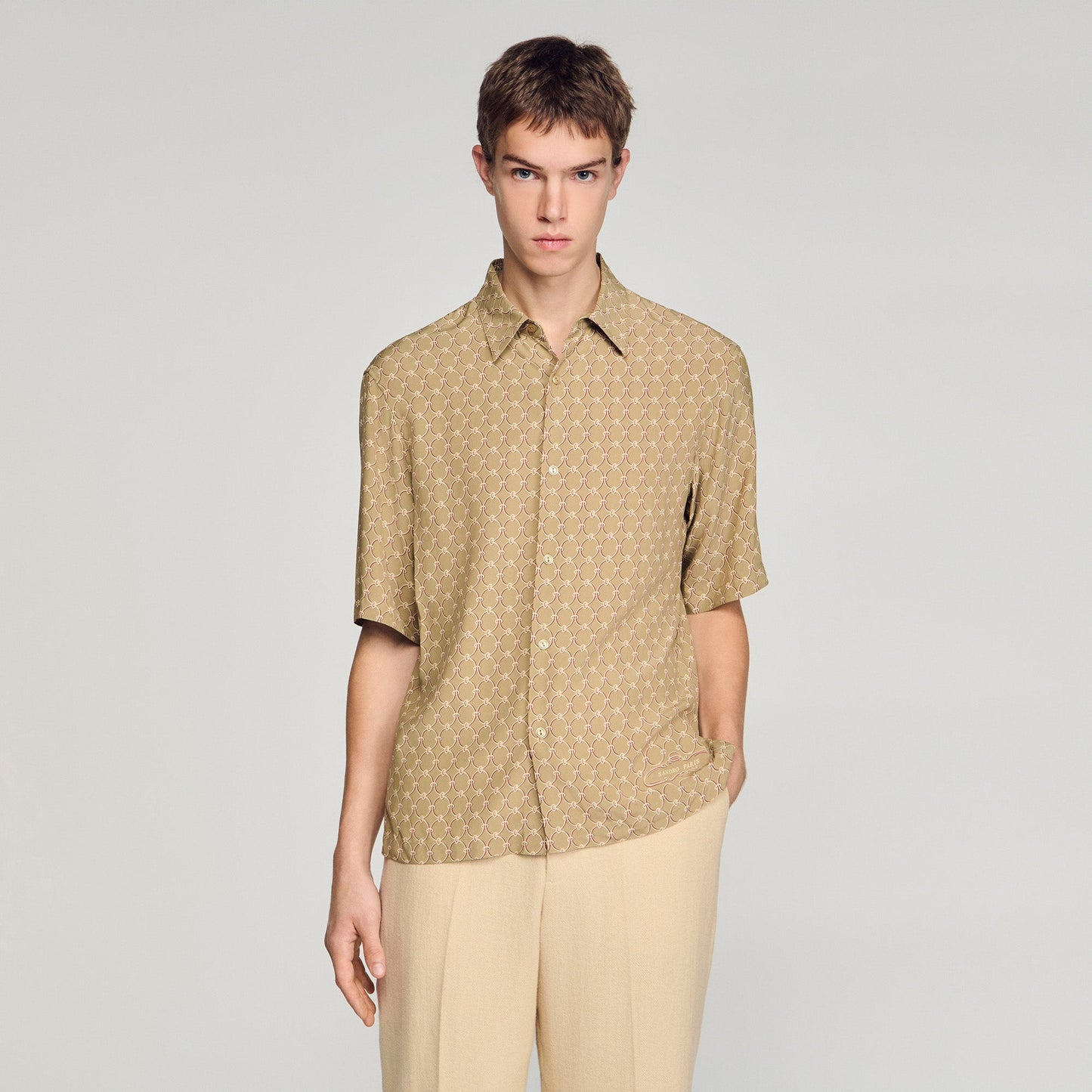 Catena Shirt Mc Link Print Loose-Fit Shirt Lime