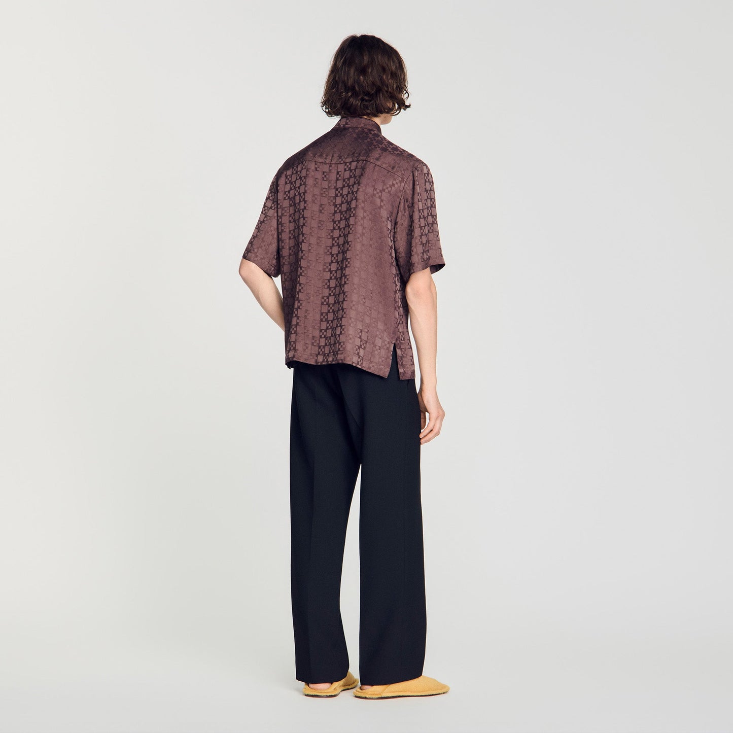 Jacquard Cross Shirt Mc Square Cross loose-fit shirt Chocolate
