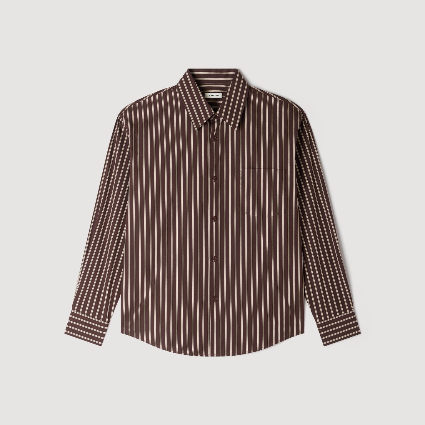 Hamptons Shirt Striped cotton shirt Chocolat / Ecru
