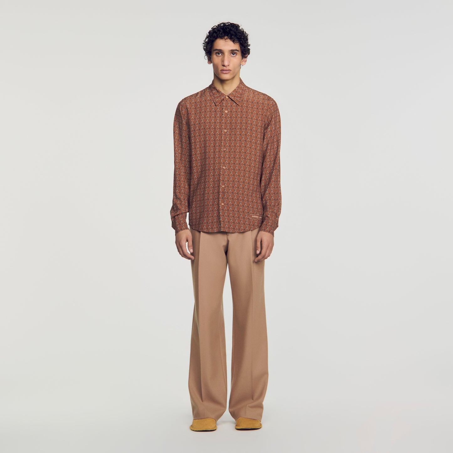 Catena Shirt Ml Floaty chain print shirt Tobacco Brown