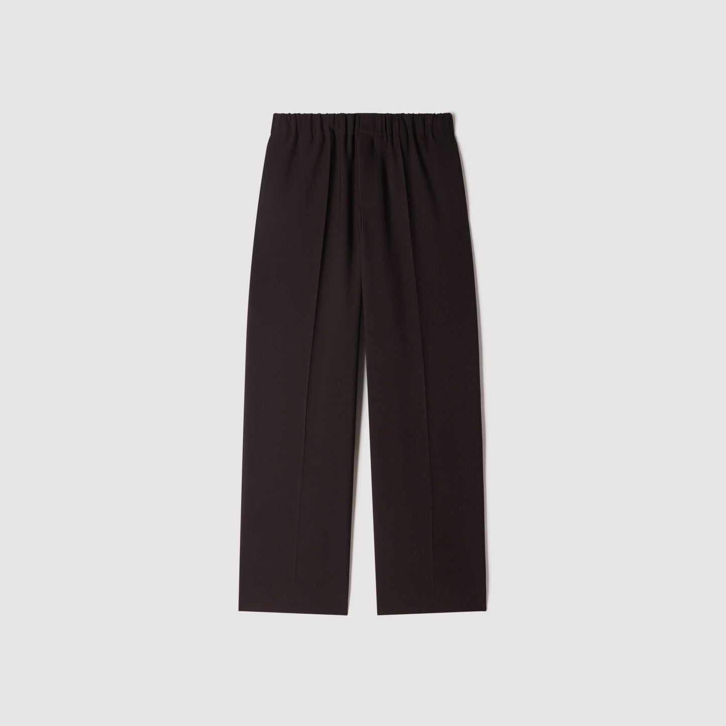 Large Jersey Wide-Leg Trousers Dark Chocolate