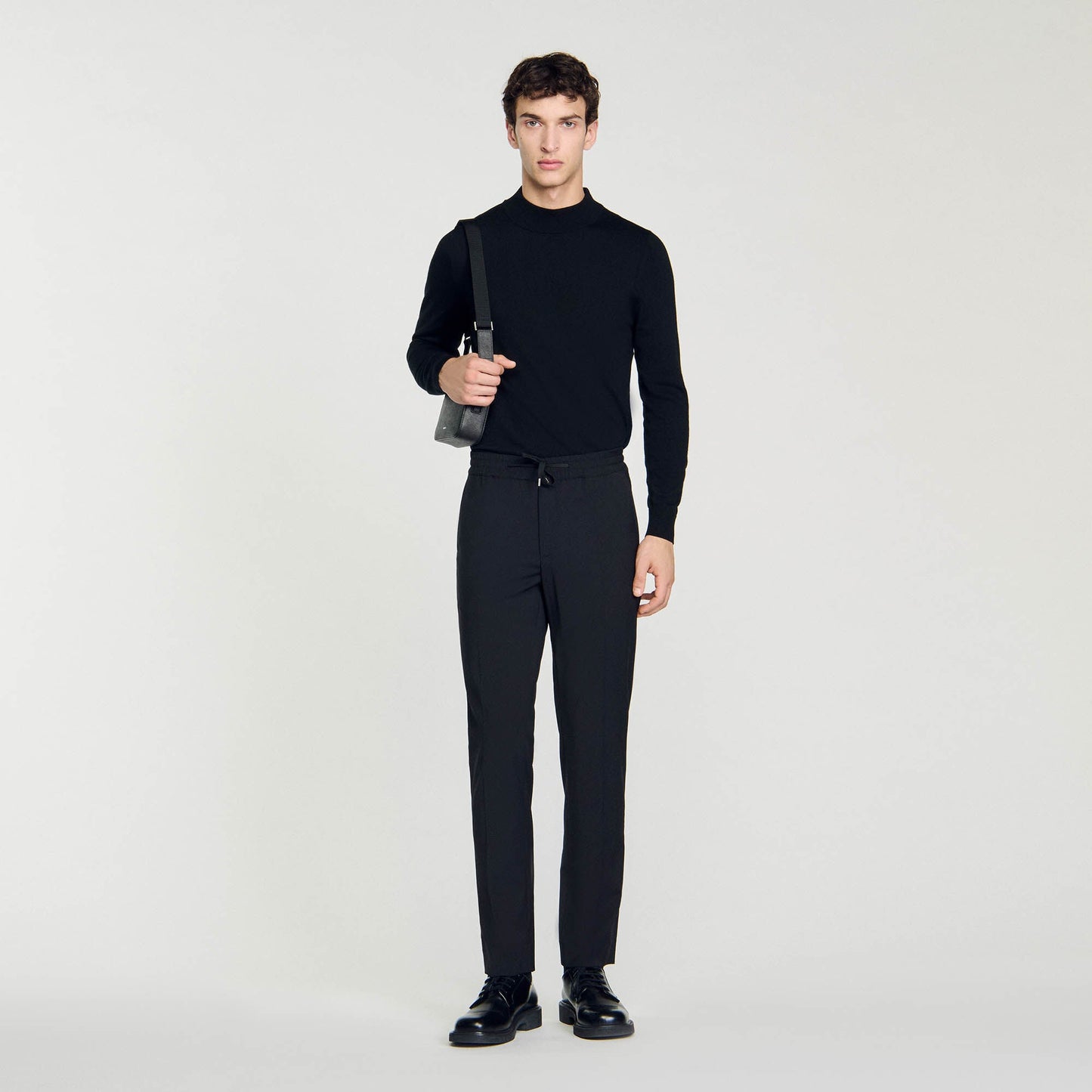 New Alpha Elasticated Straight-Leg Pants Black