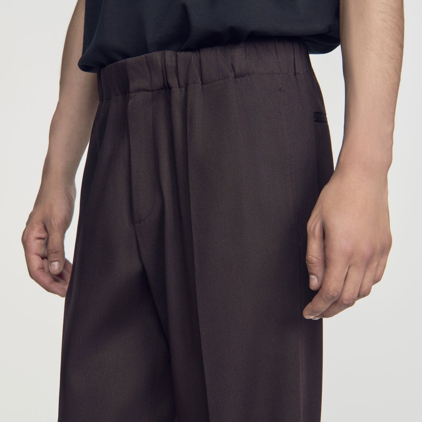 Alpha Cotton Large Straight Leg Trousers Chocolate