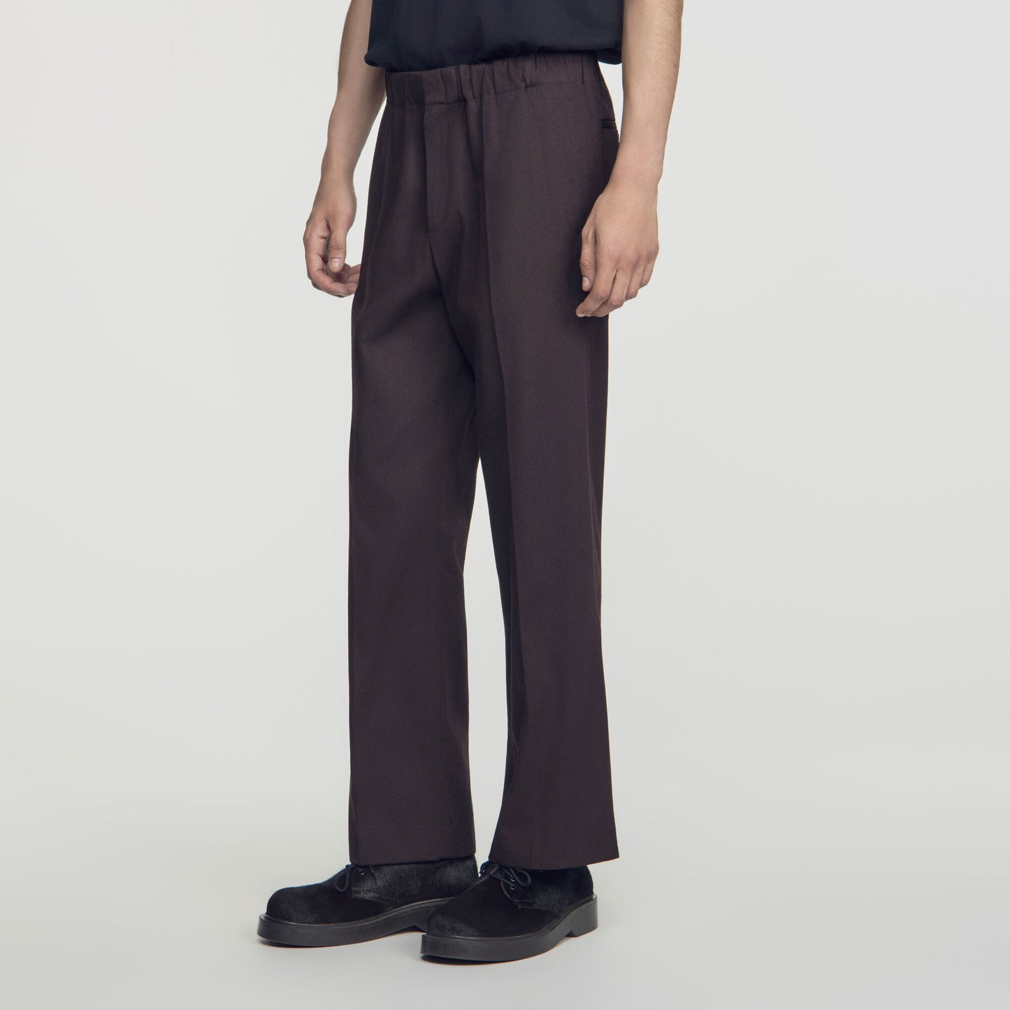 Alpha Cotton Large Straight Leg Trousers Chocolate