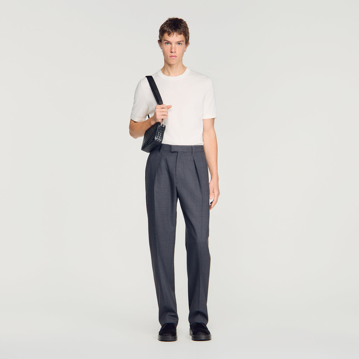 Gerard Pants Wool Wide-leg wool trousers Charcoal Grey