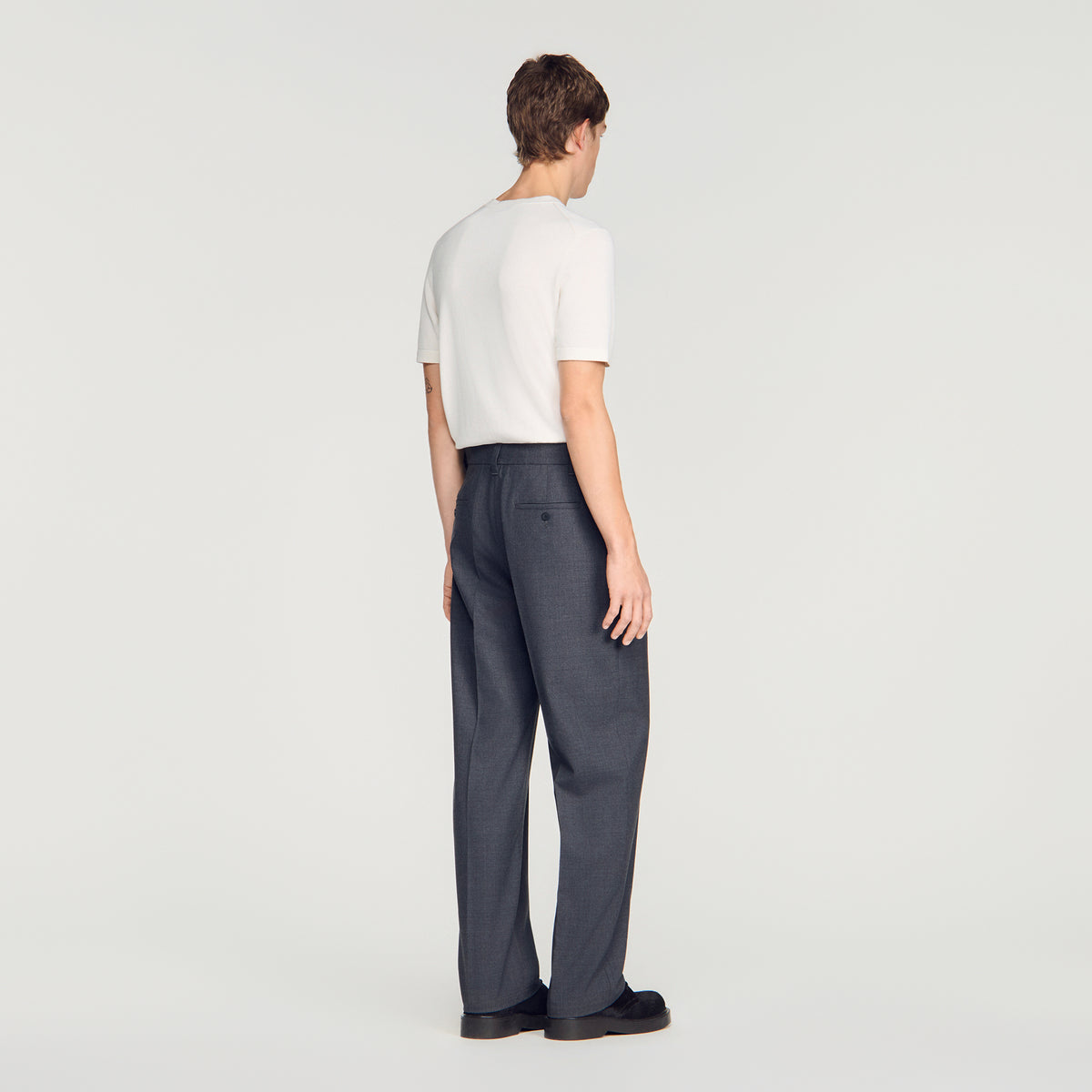 Gerard Pants Wool Wide-leg wool trousers Charcoal Grey