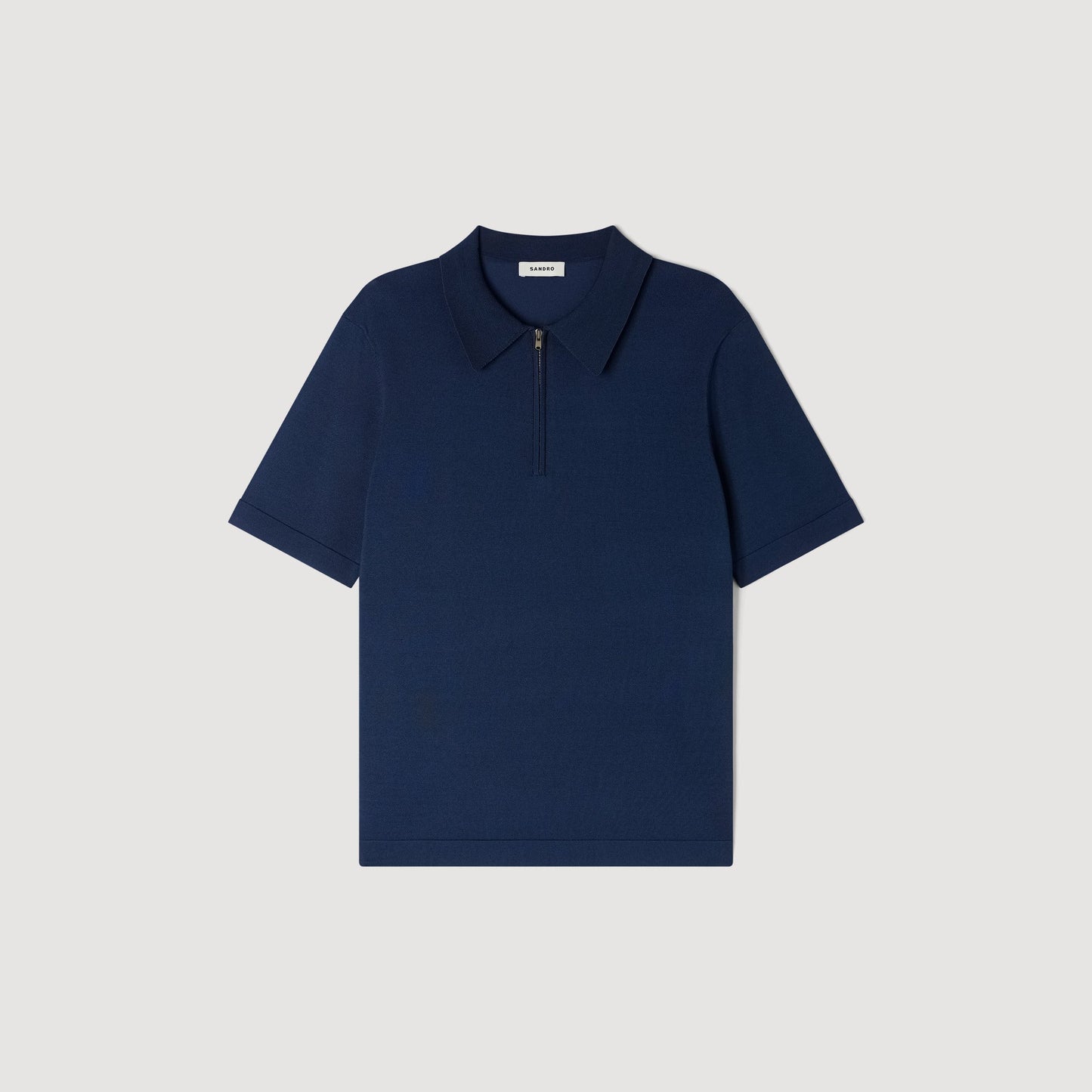 Pablo Zip Knitted Polo Shirt With Zip Collar Royal Blue