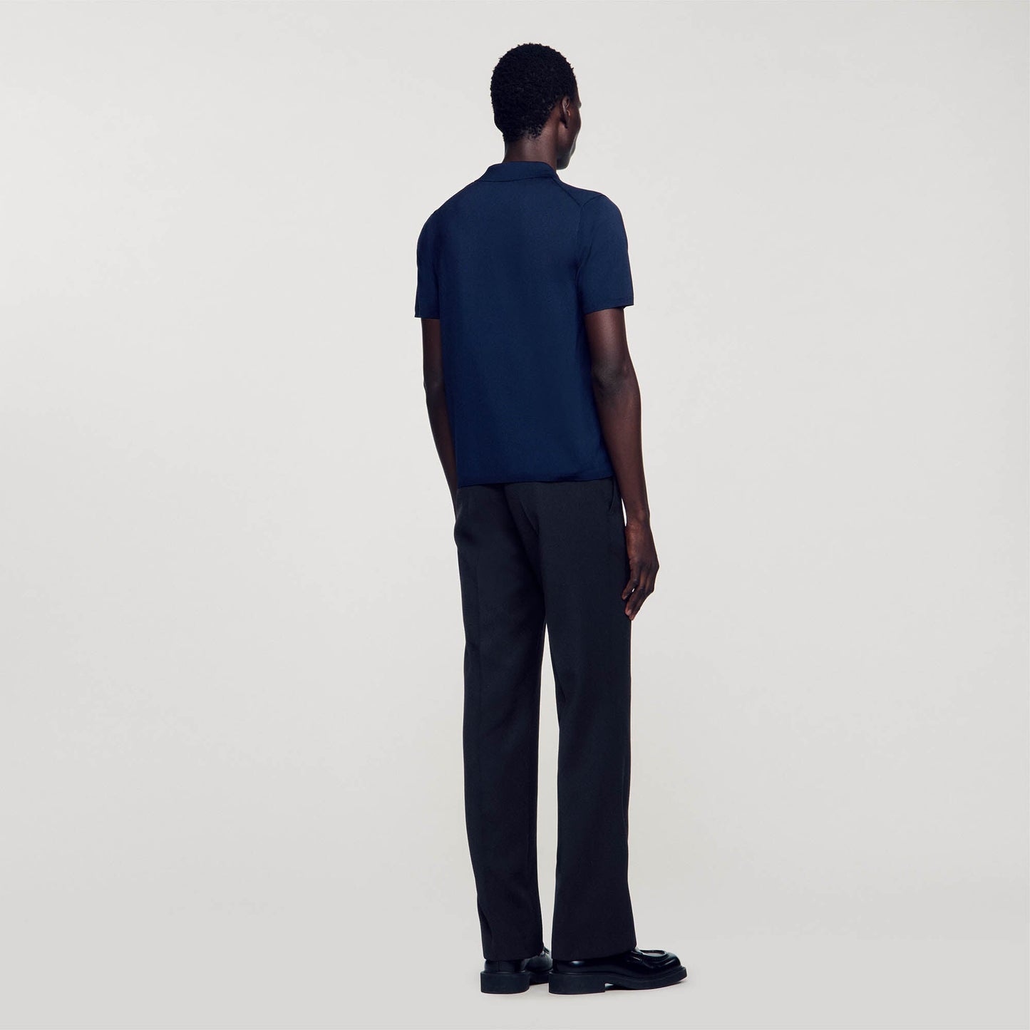 Knitted Polo Shirt Navy Blue