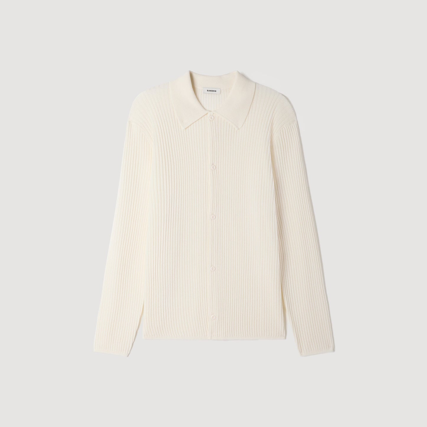 Cardigan Adam Rib Knit Shirt Ecru