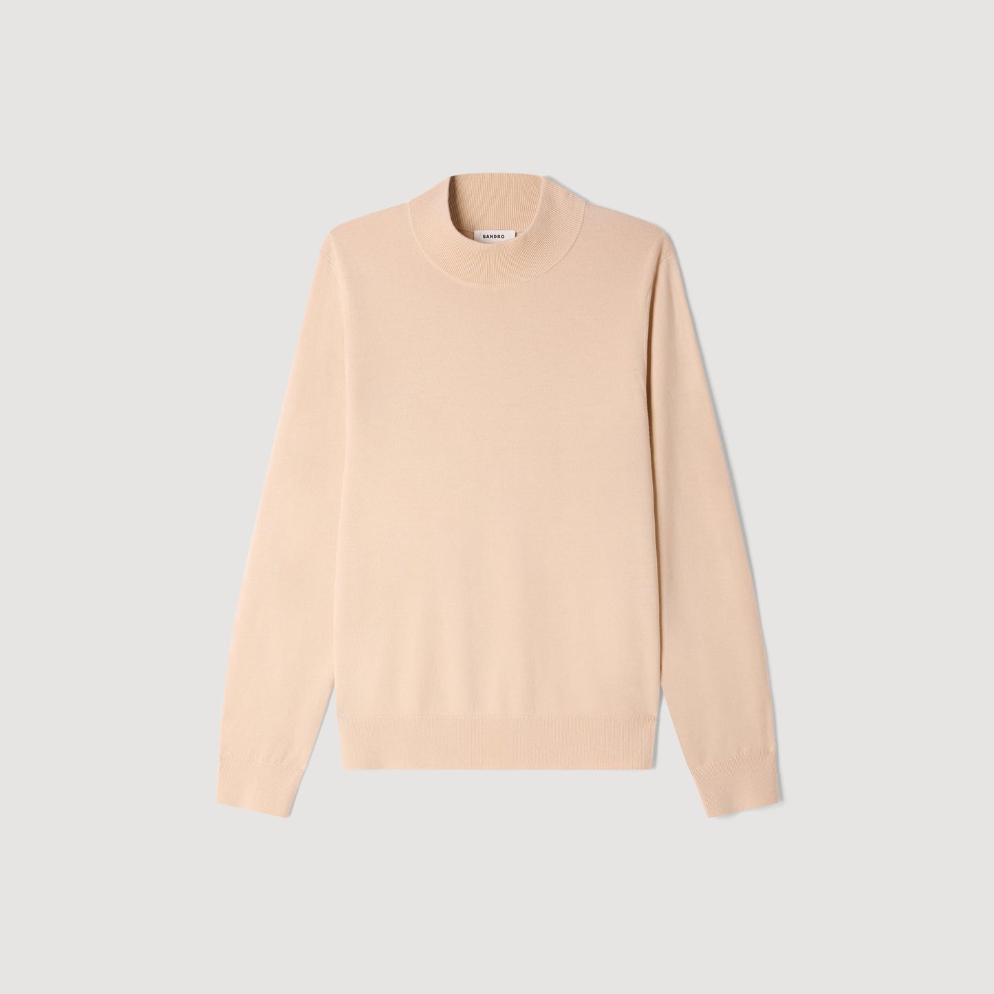 Industrial Wool jumper with standing collar Beige
