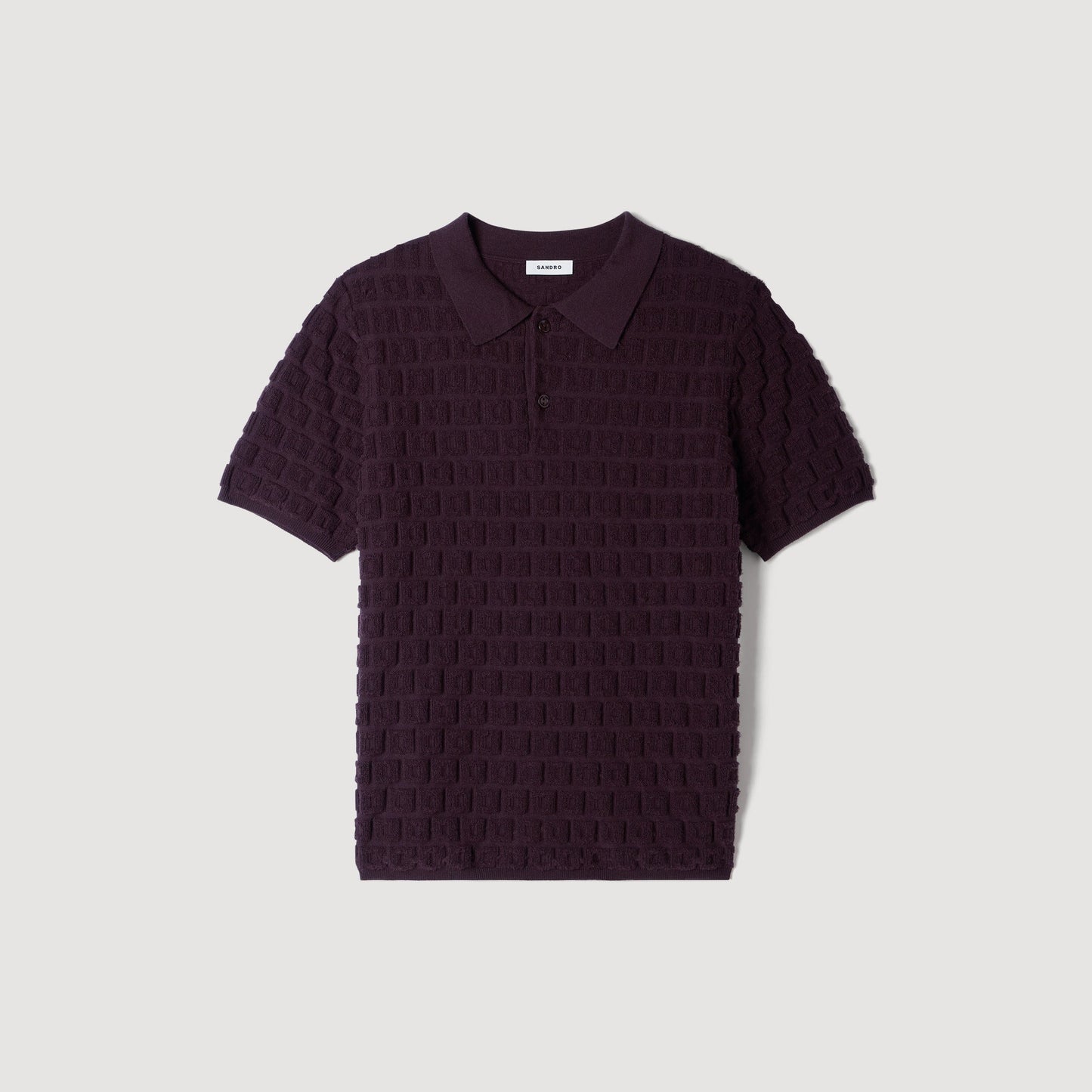 Sponge Polo Terry Knit Polo Shirt Chocolate