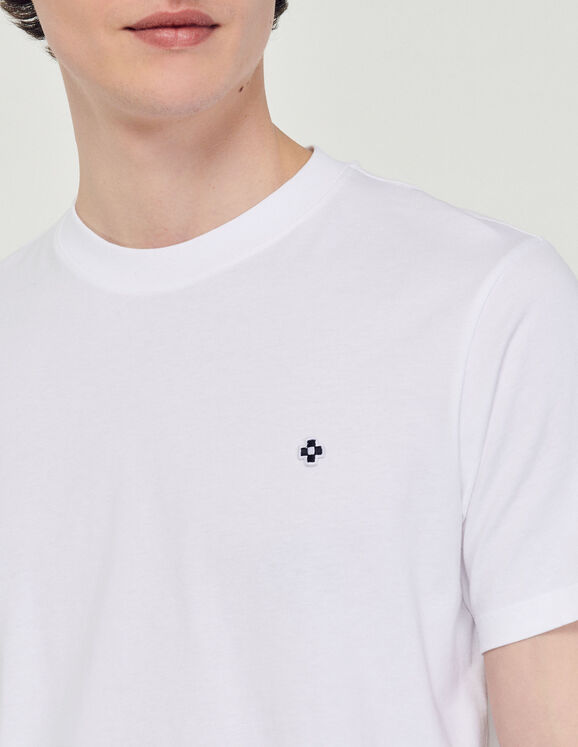 T-Shirt With Square Cross Patch white