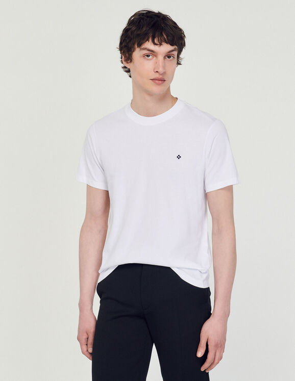 T-Shirt With Square Cross Patch white