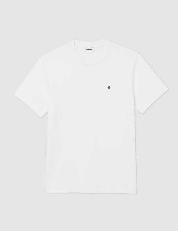 T-Shirt With Square Cross Patch white