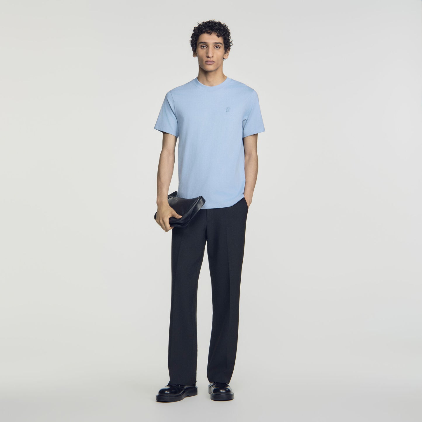 Tshirt Tonal Patch 4S Cotton Logo T-Shirt Blue Grey