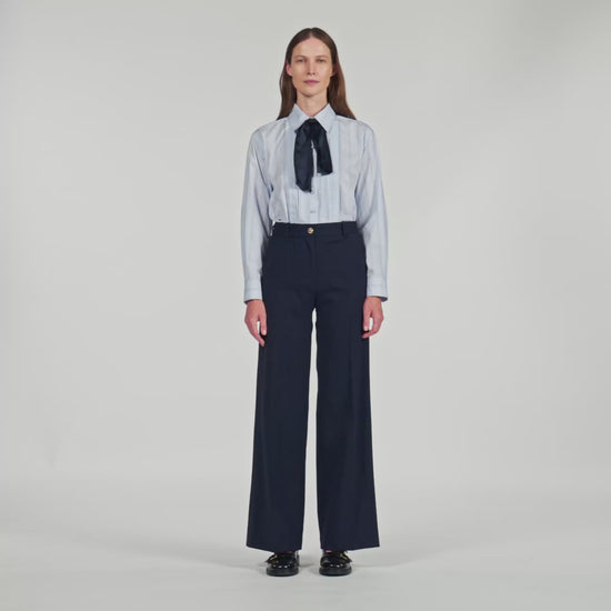 Theaneau Chalk-striped trousers Navy Blue