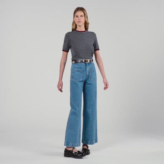Erel Two-Tone Cropped Jumper Grey