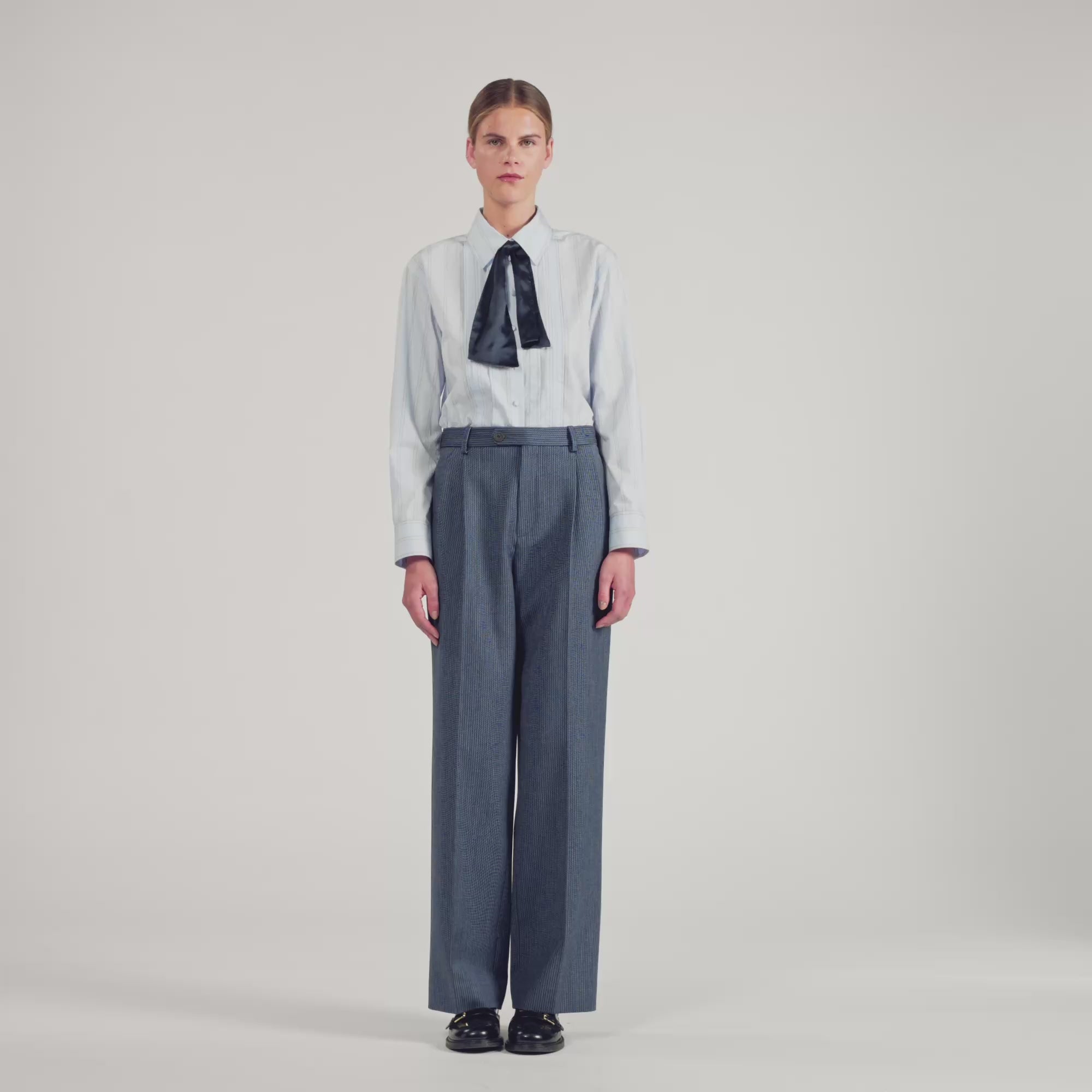 Naelo Striped Trousers Blue