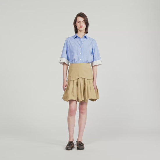 Short Ruffled Skirt Beige