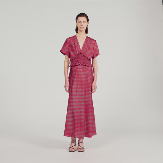Laurana Scarf Print Maxi Dress Red / Pink