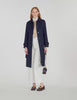 Trench Coat With Pleated Inset Navy Blue