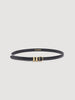 La Flo Croc-Effect Leather Belt Black