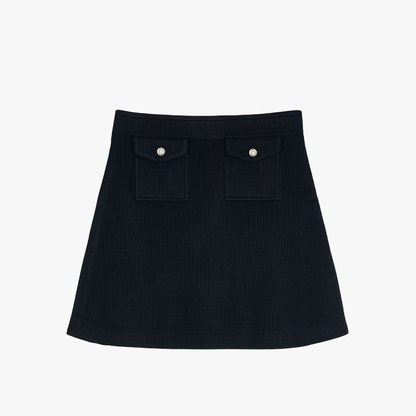 Octavia Short Rib-Knit Skirt dark navy