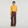 Mode Flannel Wide-leg wool suit trousers Brown