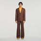 Mode Flannel Loose wool suit jacket Brown