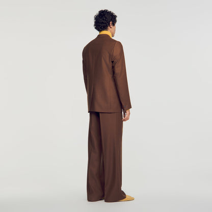 Mode Flannel Loose wool suit jacket Brown