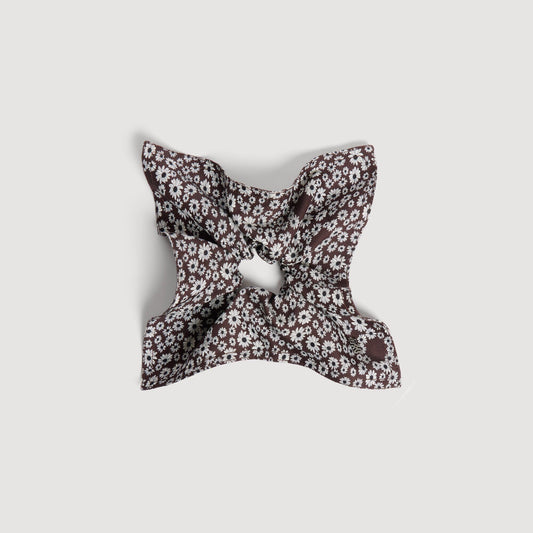 Chouchou Floral-print scrunchie Brown