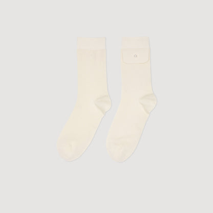 Socks With Bead Detail Ecru