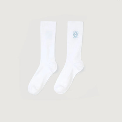Embroidered socks White