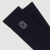 Orelle Ribbed logo socks Navy Blue