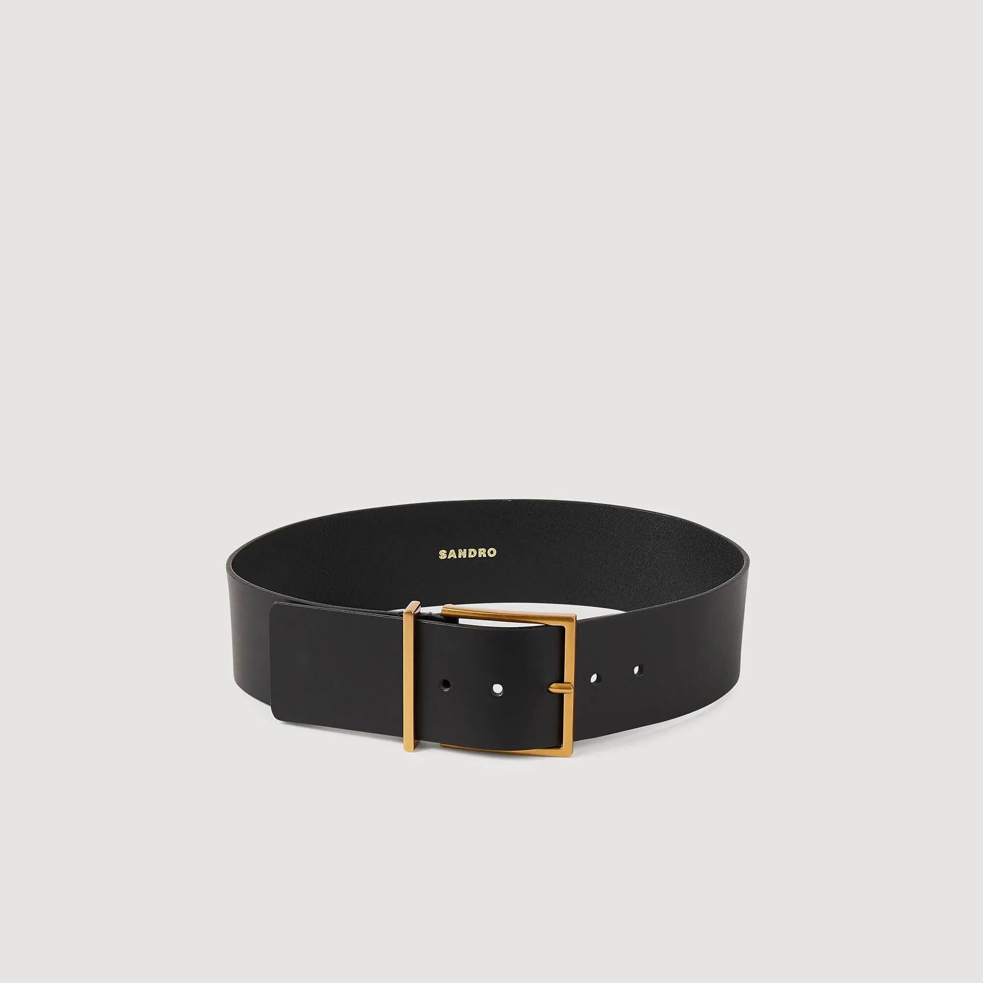 Wide Leather Belt Black