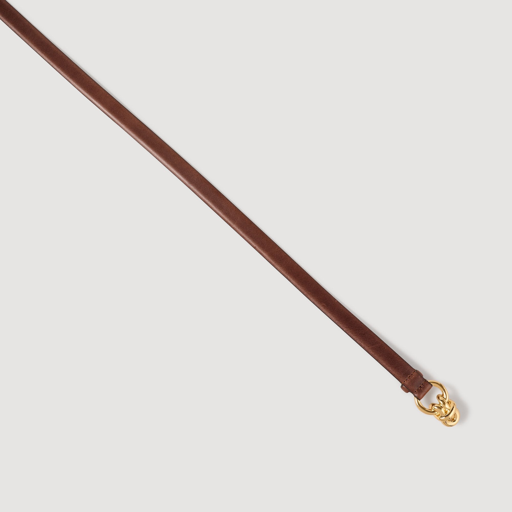 Strapontin Slim Leather Belt Brown
