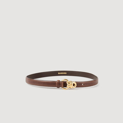 Strapontin Slim Leather Belt Brown