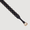 Baltybelt Interlaced leather belt with studs Black