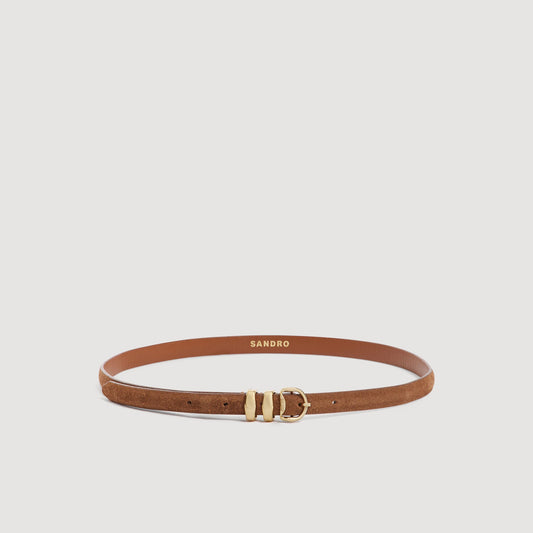 La Flo Suede leather belt Beige