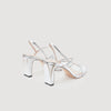 Metallic Leather Sandals Silver