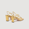 Embossed Leather Sandals Gold