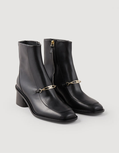 Leather Ankle Boots Black