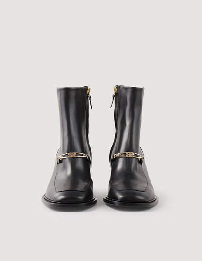 Leather Ankle Boots Black