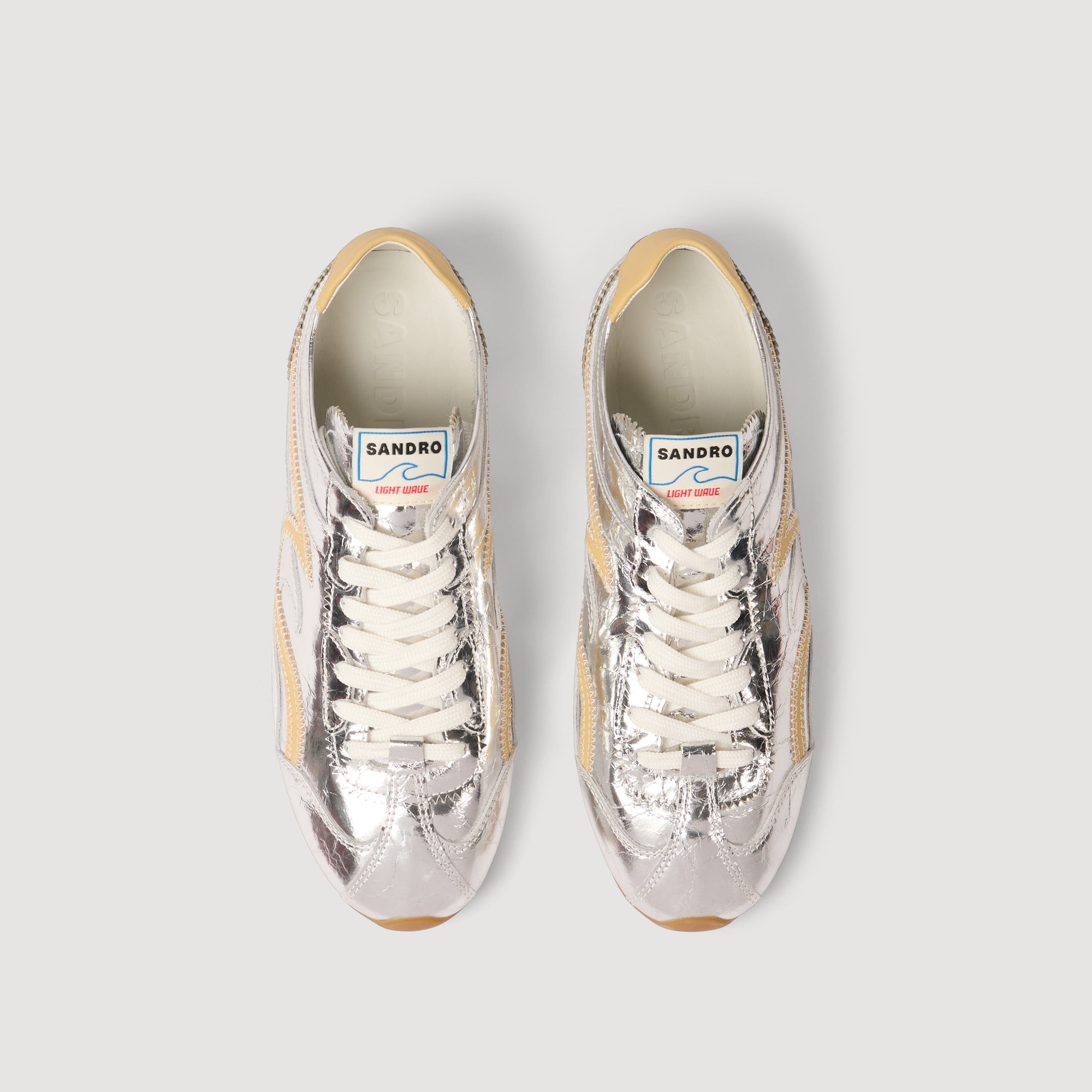Lightwave Metallic Leather Trainers Silver